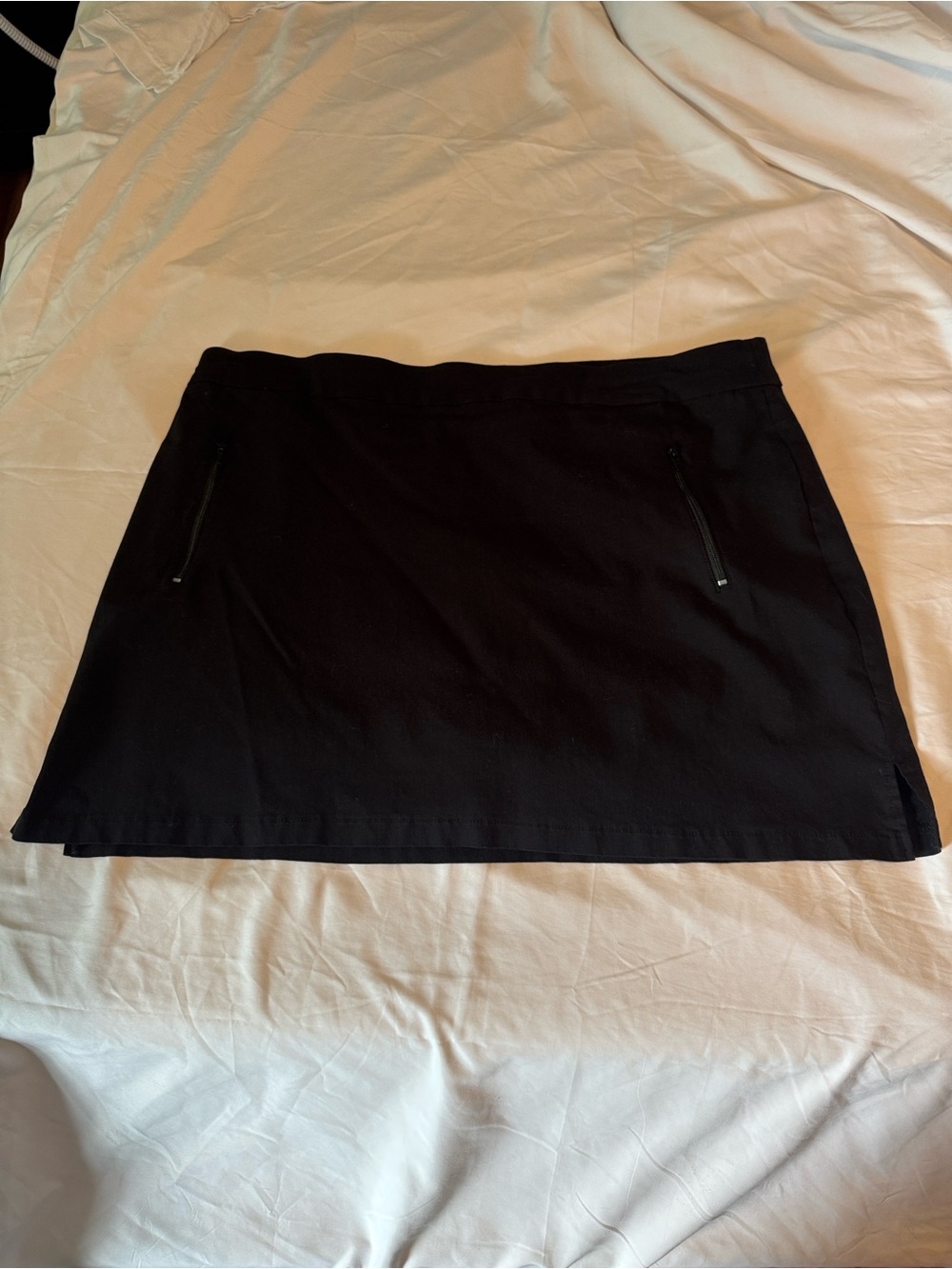Ruby Rd. Black Midi Skirt with Front Zip Pockets